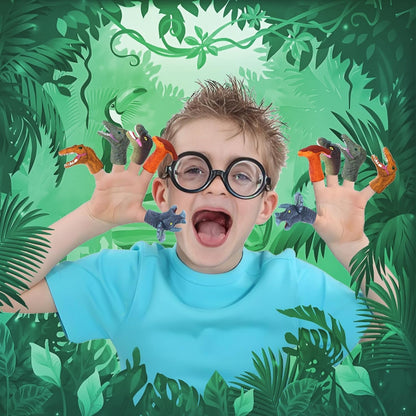 Rubber Dinosaur Finger Puppets - 5 Piece