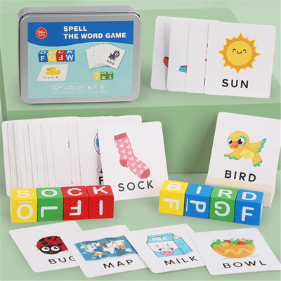 Spell the Word Matching Wooden Cube Blocks - 589