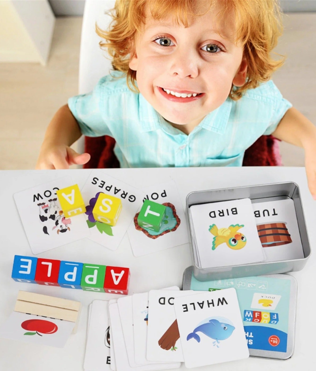 Spell the Word Matching Wooden Cube Blocks - 589