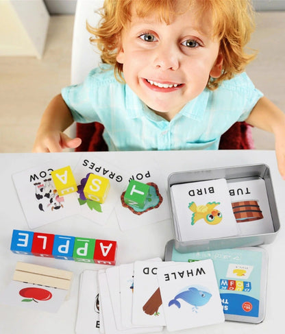 Spell the Word Matching Wooden Cube Blocks - 589