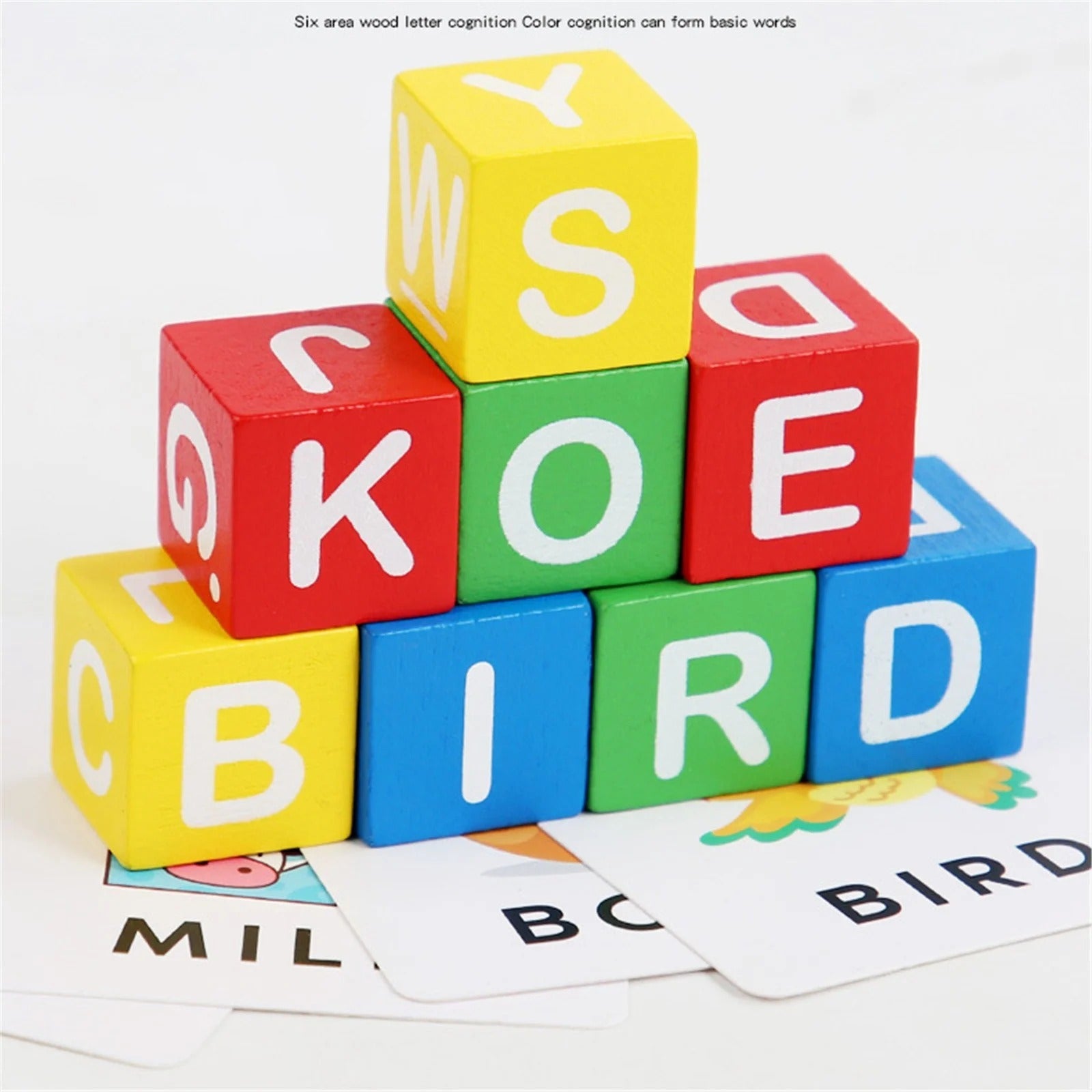 Spell the Word Matching Wooden Cube Blocks - 589