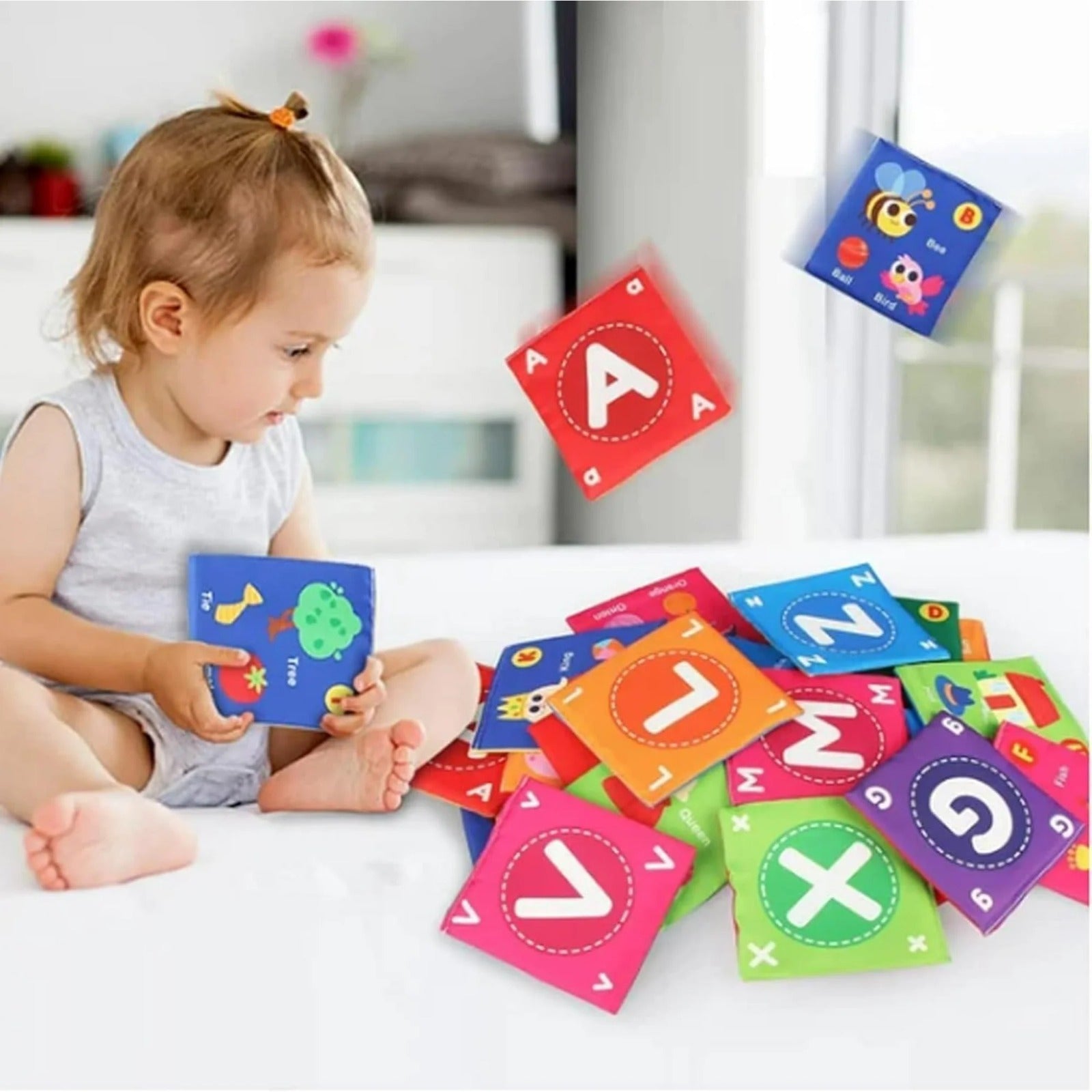 Cartes en tissu souple pour l'apprentissage de l'alphabet de la petite enfance (A à Z) - 978