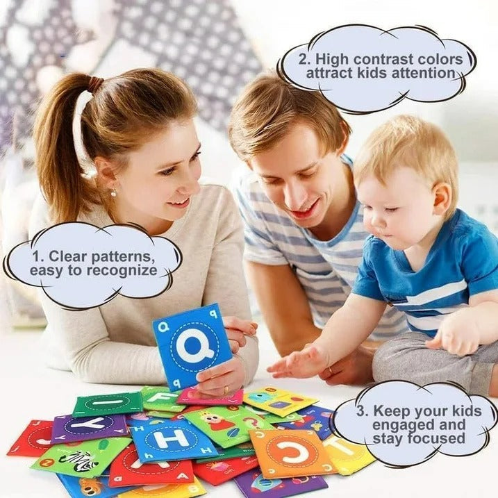 Cartes en tissu souple pour l'apprentissage de l'alphabet de la petite enfance (A à Z) - 978