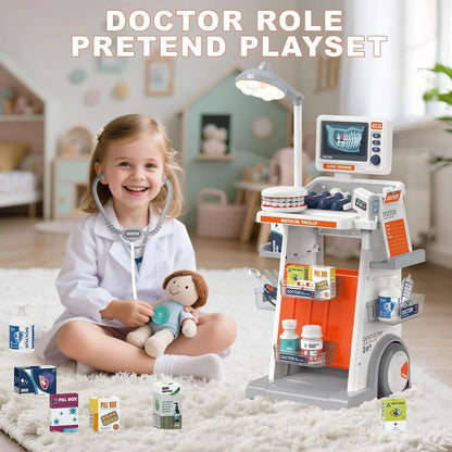 Realistic Medical Trolley Playset for Kids - 091