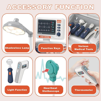 Realistic Medical Trolley Playset for Kids - 091