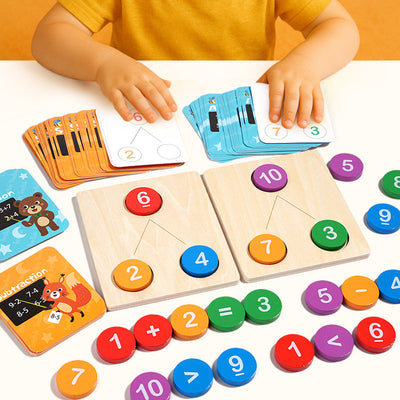 Fidtoy Juego de Aprendizaje de Operaciones Numéricas de Madera - Juguete de Matemáticas para Niños de 3+ años