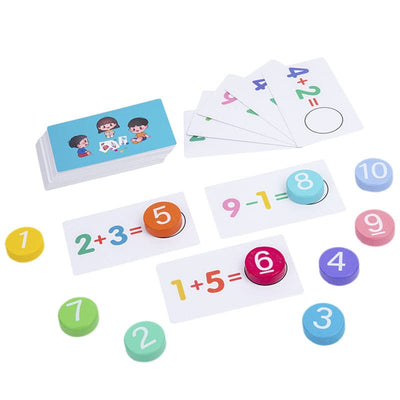 Fidtoy Juego de Aprendizaje de Operaciones Numéricas de Madera - Juguete de Matemáticas para Niños de 3+ años