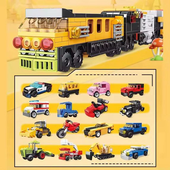 16-in-1 City Train Building Block Set | LEGO-Style Construction Kit