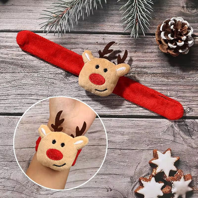 Christmas Plush Slap Bracelet – Random Style (Tree or Reindeer)