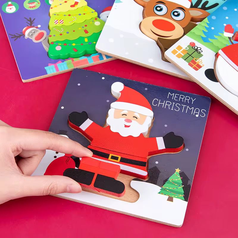 Christmas Wooden Puzzle – Random Style (Santa, Snowman, Tree, or Reindeer)