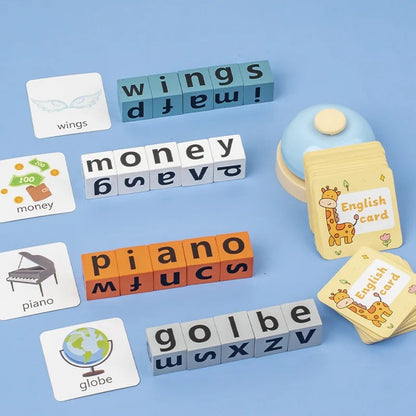 Wooden Spelling Blocks Game with Buzzer 2 to 4 Players - 584