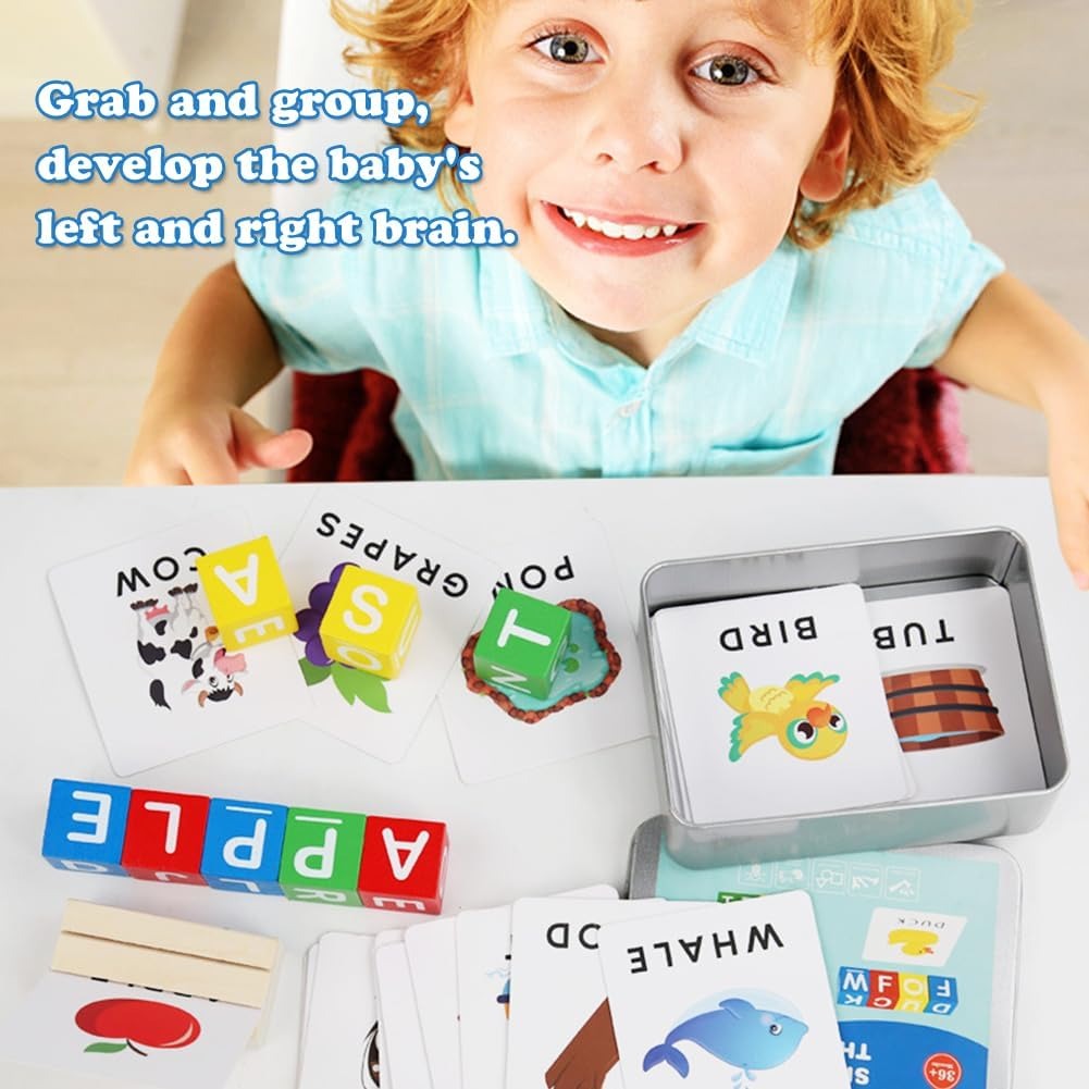 Spell the Word Matching Wooden Cube Blocks - 589