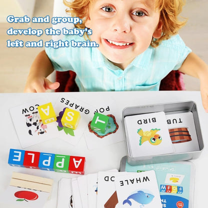 Spell the Word Matching Wooden Cube Blocks - 589