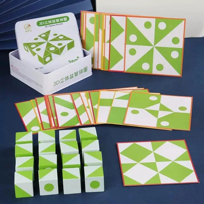 Wooden 3D Montessori Geometry Pattern Blocks