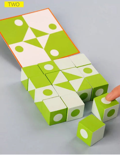 Wooden 3D Montessori Geometry Pattern Blocks