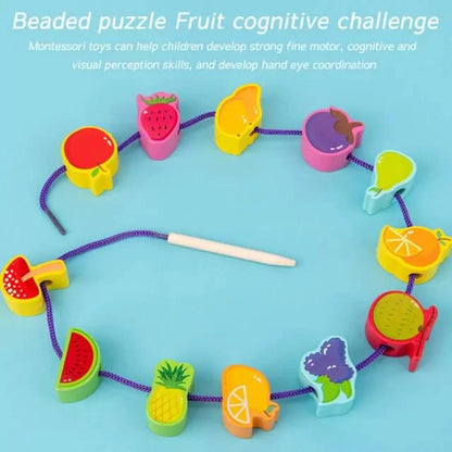 Wooden 3D String Activity Beads