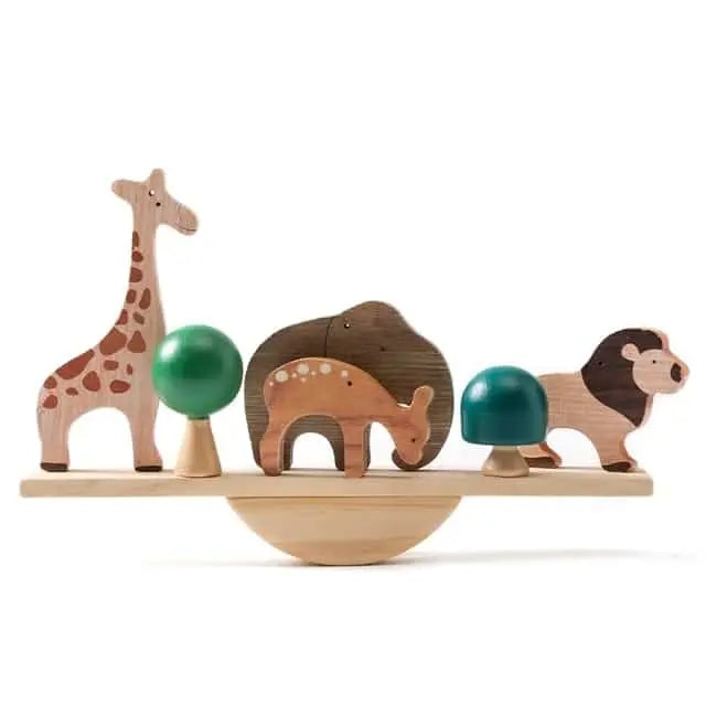 Fidtoy Wooden Animal and Dinosaur Balance Set – Montessori Learning Toy for Kids