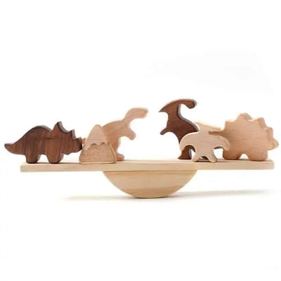 Fidtoy Wooden Animal and Dinosaur Balance Set – Montessori Learning Toy for Kids