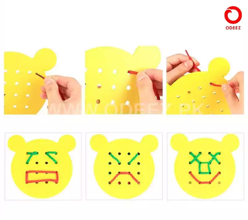 Wooden Bands and Lacing Activity