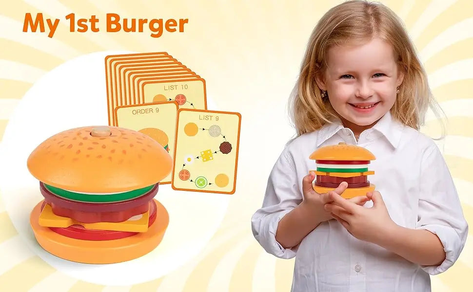 Wooden Burger Stacking - Critical Thinking Game