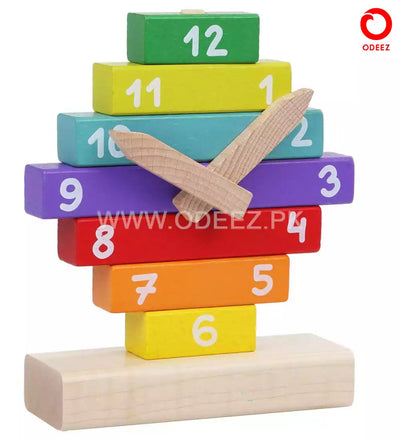 Puzle de construcción de reloj de madera