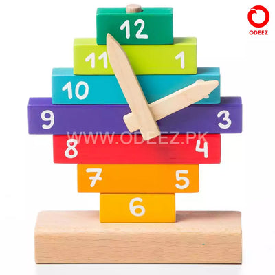 Puzle de construcción de reloj de madera