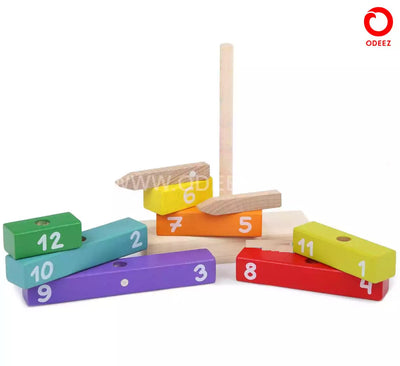Puzle de construcción de reloj de madera