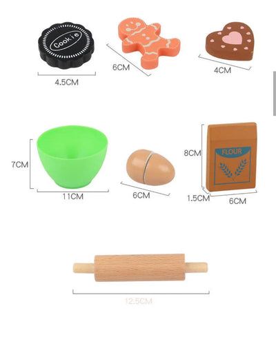 Juego de cocina de madera para hacer harina