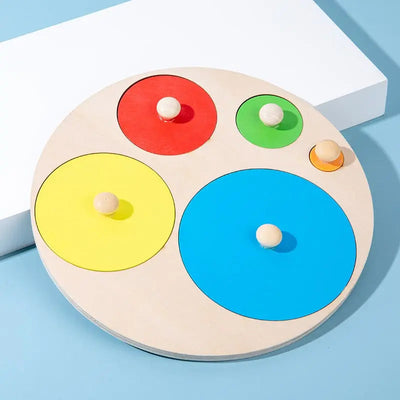 Fidtoy Casse-tête d'apprentissage des formes géométriques – Jouet éducatif Montessori en bois pour tout-petits