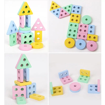 Wooden Geometrical shape Columns Puzzle