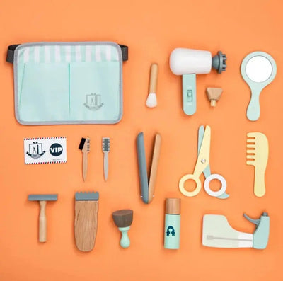 Kit de jeu d'imitation en bois pour salon de coiffure