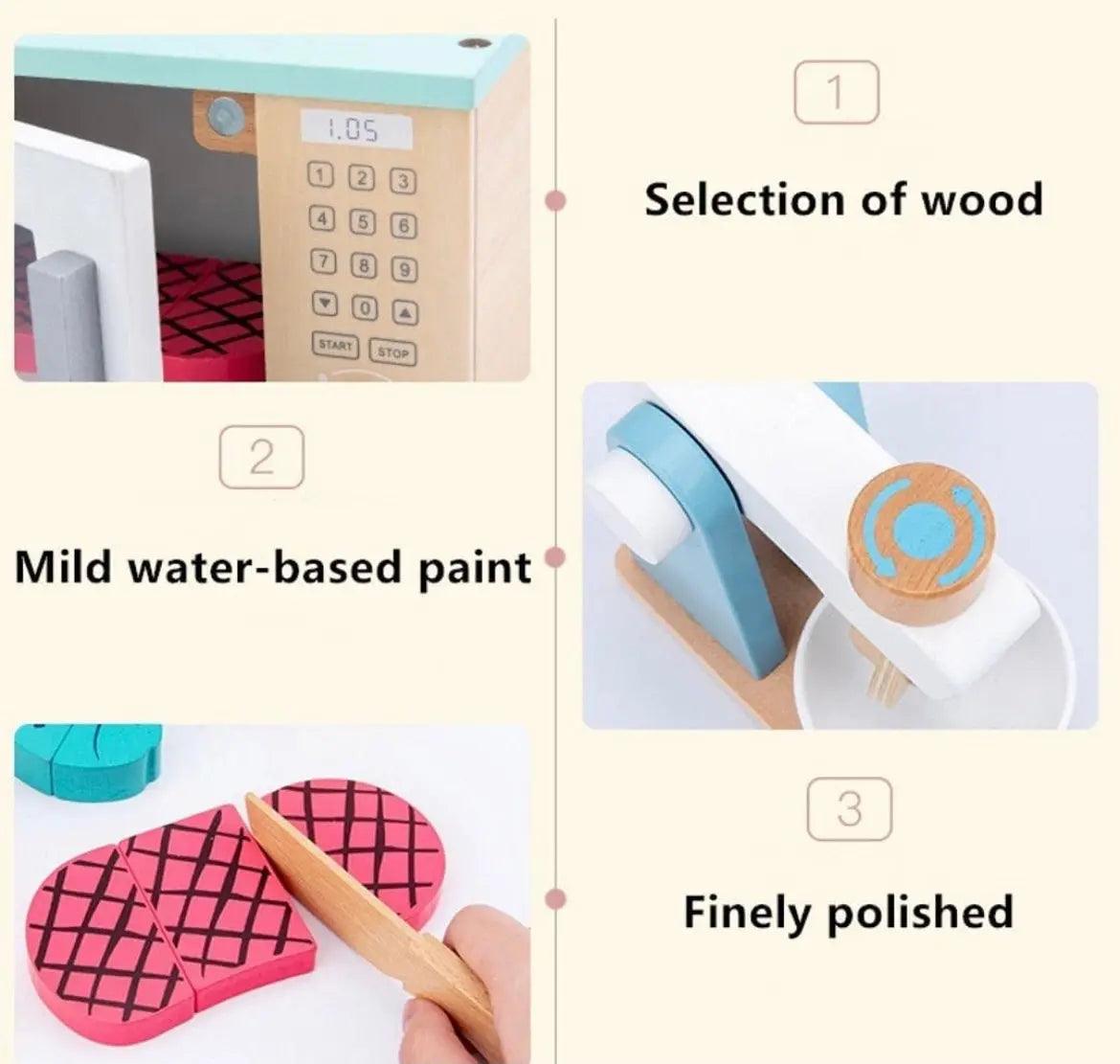 Wooden Microwave Oven Set