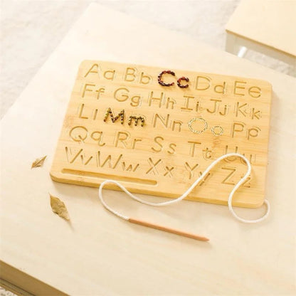 Montessori Double-Sided Tracing Board - Uppercase and Lowercase Letters and Numbers, Shapes and Lines