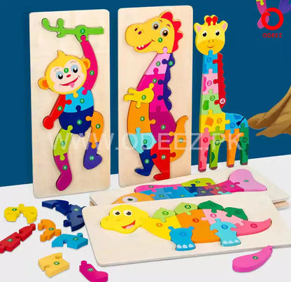 Wooden Number Learning Jigsaw Puzzle - Random Character