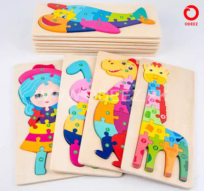 Wooden Number Learning Jigsaw Puzzle - Random Character