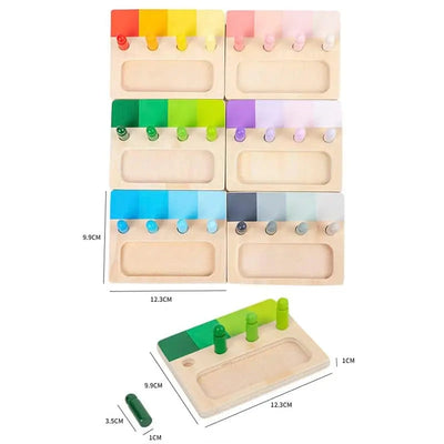 Fidtoy Wooden Pawn Game – Montessori Shapes and Colors Learning Toy for Toddlers