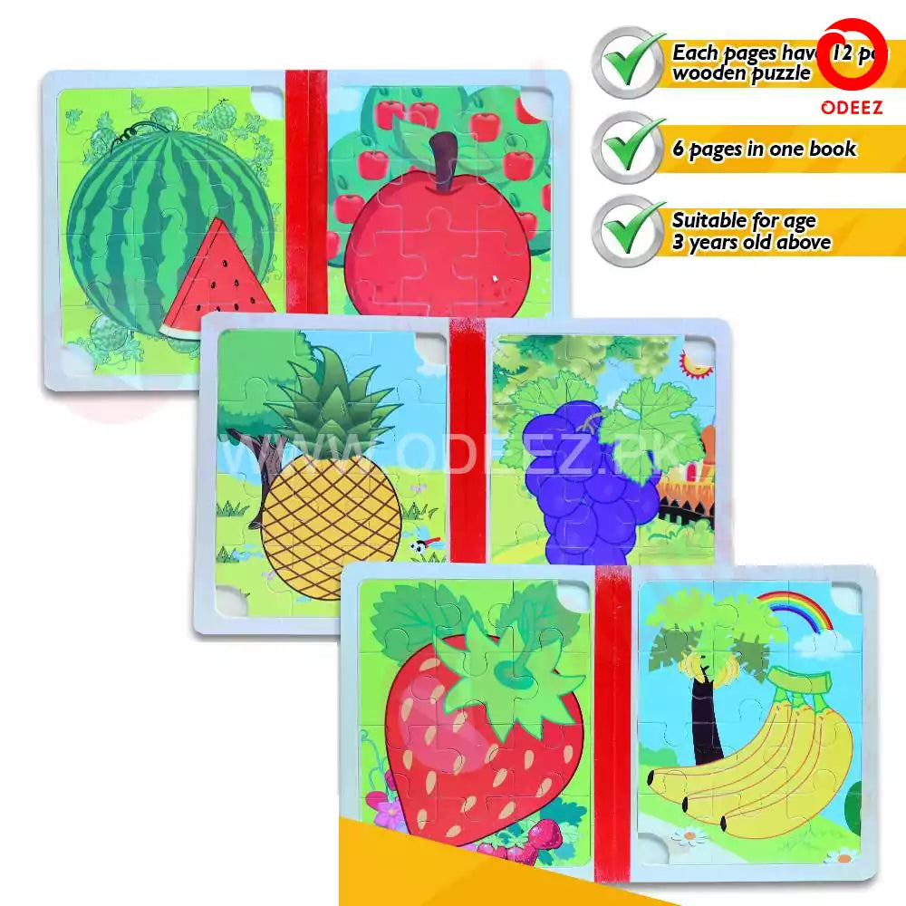 Wooden Puzzle Book for Kids - Random Character