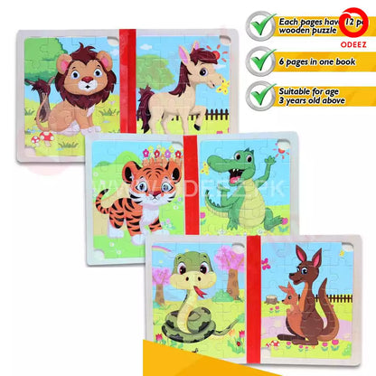 Wooden Puzzle Book for Kids - Random Character