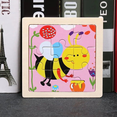 Fidtoy Puzzle en bois Montessori Insectes pour tout-petits – Jouet d'apprentissage éducatif pour les 3 ans et plus