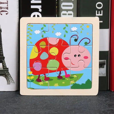 Fidtoy Puzzle en bois Montessori Insectes pour tout-petits – Jouet d'apprentissage éducatif pour les 3 ans et plus