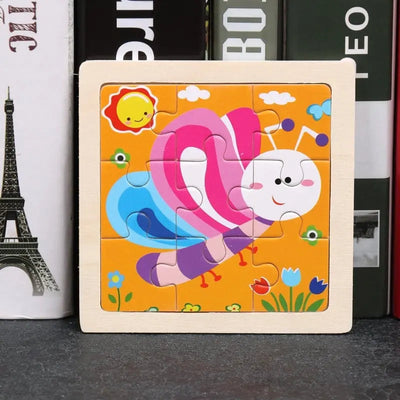 Fidtoy Puzzle en bois Montessori Insectes pour tout-petits – Jouet d'apprentissage éducatif pour les 3 ans et plus