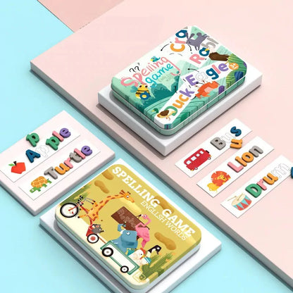 Wooden Spelling Learning Puzzle Cards