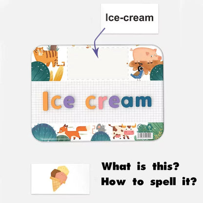 Wooden Spelling Learning Puzzle Cards