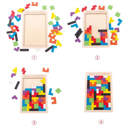 Wooden Tetris Puzzle Board - 194