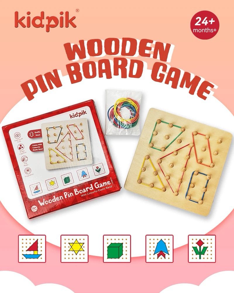 Wooden Geoboard - Shape and Pattern Math Manipulative