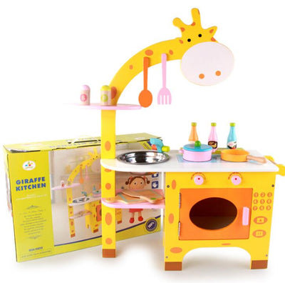 Ensemble de cuisine en bois Girafe Fidtoy pour les enfants jeu d'imitation