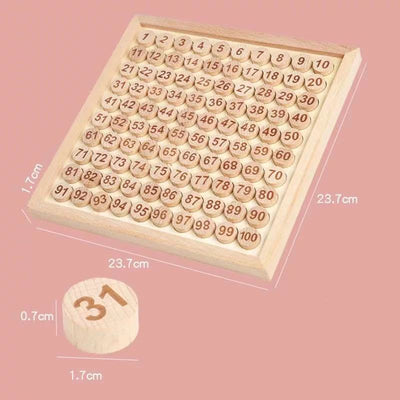 Montessori Wooden Hundred Board - Montessori Educational Toys