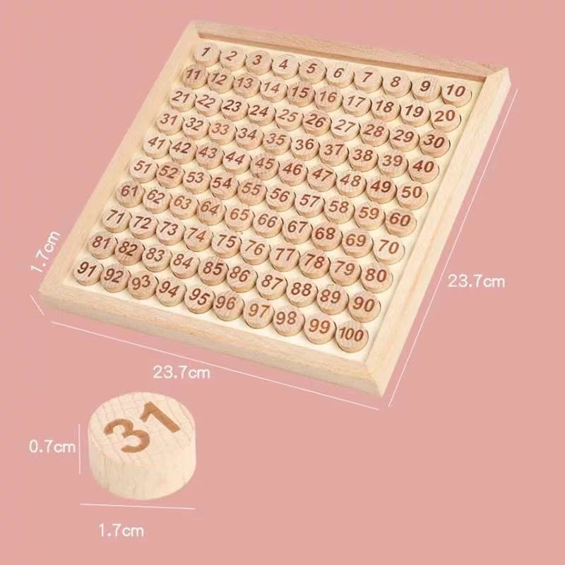Montessori Wooden Hundred Board - Montessori Educational Toys