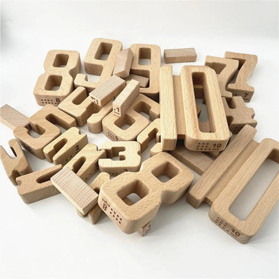 Fidtoy Mini Wooden Numbers Set Montessori Math Toy for Kids