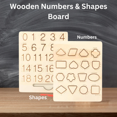 Fidtoy Wooden Numbers & Shapes Board